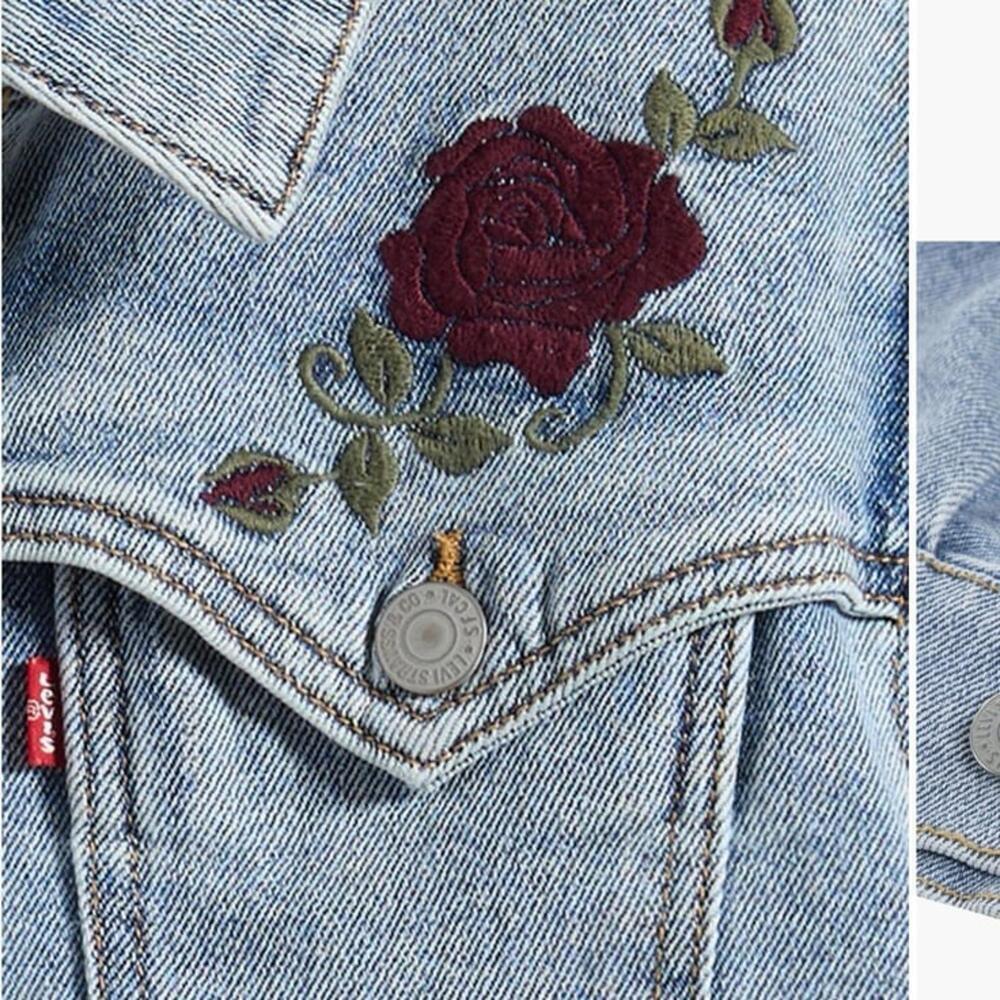 Levi’s kids oversized western denim trucker jacket - Picture 3 of 7